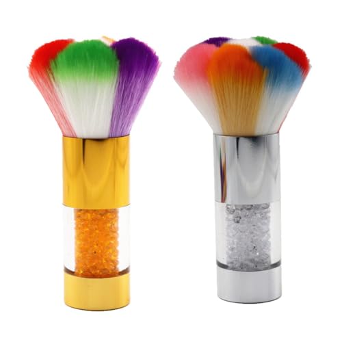 Brosse poussière ongles brosse manucure poils souples et pinceau blush de maquillage bicolore