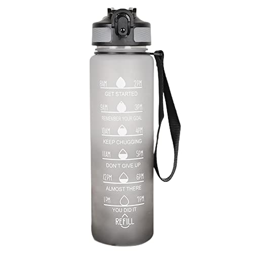 LYEAA Botella de Bebida Deportiva de 1000 ML, Botella de Agua Deportiva portátil para Exteriores con gradiente esmerilado, Taza para Bebidas para Escuela y Oficina al Aire Libre