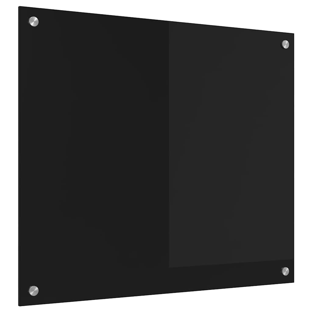 vidaXL Kitchen Backsplash Black 70 x 60 cm Tempered Glass, Stylish Kitchen Design: Durable Glass Backsplash, Heat-Resistant Wall, Modern Culinary Aesthetic for Home Renovation