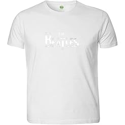 The Beatles Tshirt Homme -M- Drop T Logo Blanc - Les Beatles, Paul McCartney, John Lennon, RIngo Starr, George Harrison