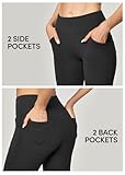 IUGA Flared Leggings with Pockets Yoga Pants for Women High Waist Wide Leg Trousers for Work Workout - Image 5