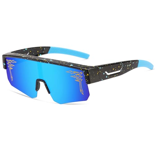 Image of FIXEROS Polarized Fit Over Glasses Sunglasses for Men Women Wrap Around Sports Goggles for Driving Cycling Fishing