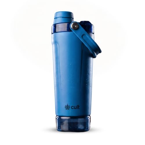 Image of CULT Stainless Steel Gym Shaker 600ml | Leakproof Protein Mixer Bottle with Storage Container & Secure Lock Lid for Fitness & Travel (Royal Blue)