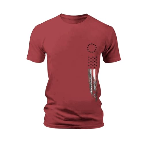 Patriotic Shirts for Men 4th of July Short Sleeve Crewneck Hipster USA T-Shirt Casual Graphic Tees Muscle Gym Tops3