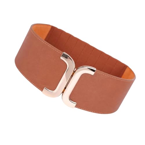 Women's Fashionable Stretch Waist Belt With Metal Buckles Stylish Retros Belt for Jeans Skirts and Dresses