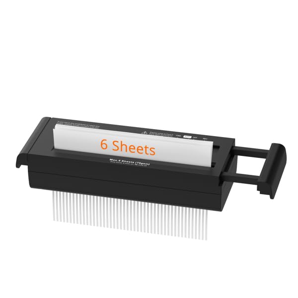 Portable 6-Sheet Strip Cut Paper Shredder – Home Office Shredder...