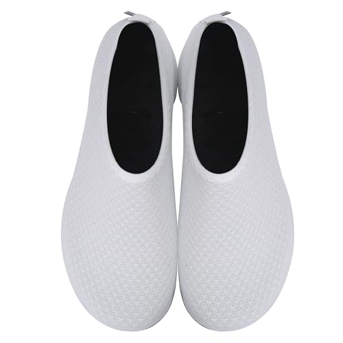 WateLves Water Shoes for Womens and Mens Summer Barefoot Shoes Quick Dry Aqua Socks for Beach Swim Yoga Exercise (White, 38/39)