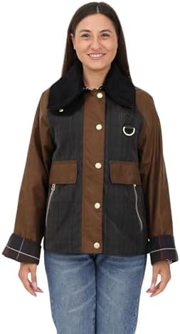 Barbour　catton wax jacket Barbour Women's Premium Catton Wax Jacket, Brown, Brown, 12