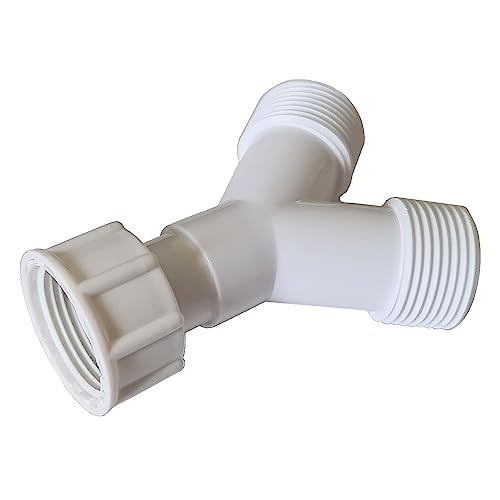Pipestation Double Appliance Washing Machine Y Connector | BSP 3/4” | Tap Manifold Splitter | Twin Hose Washing Machine Pipe Connector | Twin Appliance Water Feed Splitter | Double Hose Y Connection