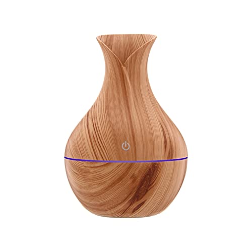 Mini difusor USB aromático con diseño madera y luz LED