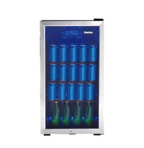 Danby DBC117A1BSSDB-6 117 Can Beverage Center, 3.1 Cu.Ft. Freestanding Drinks Refrigerator for Basement, Dining, Living Room-Bar Fridge Perfect for Beer, Pop, Water, Black/Grey #1