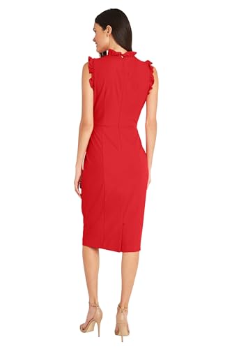 Image of Maggy London Womens Ruffle Neck and Armhole Sheath Dress