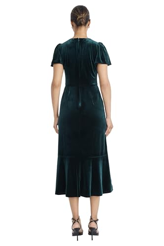 Maggy London Velvet Midi Flutter Sleeves and Mermaid Silhouette-Cocktail Dresses for Women3