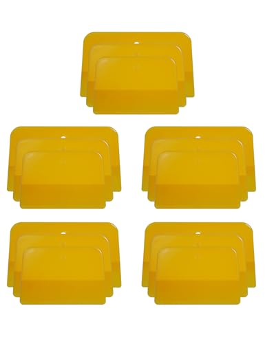 Image of KREFINISH Body Filler Spreaders (4, 5, 6in 15Pieces) - Yellow Reusable Plastic Spreader Auto Body Spreader for Automotive Fillers, Putties, Glazes, Caulks and Paint