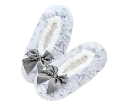 Image of Keyela Women Cozy Warm Slipper Socks, Non Slip Gripper Indoor House Socks | Soft warm cozy fabric, gripper anti-slip bottom for bedroom, lounge and all indoor daily use