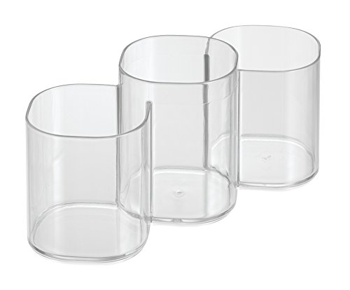 Image of iDesign Trio Cup Vanity Cabinet Cosmetic Organizer, The Clarity Collection - 8.2 inch x 3 inch x 3.75 inch, Clear