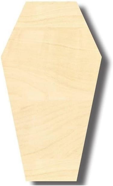 Unfinished Wood Coffin 2D Shape Halloween Craft up to 46" DIY 16" / 3/4"