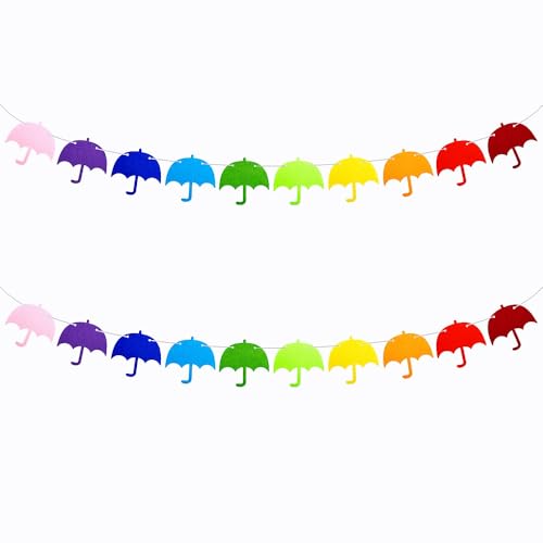 2 Pack Colorful Umbrella Garland Party Decorations