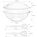 EcoDispose Clear Plastic Serving Salad Bowl Sets, 160 Oz 16PCS in 4 SETS - Round Large Disposable Bowls
