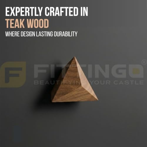 Image of Premium Wooden Knobs for Furniture Cabinets, Drawers & Wardrobes | Pack of 4 | Colour: Natural Wood | Material: Teak Wood | Size: 2 Inch-| 3 Years Warranty |