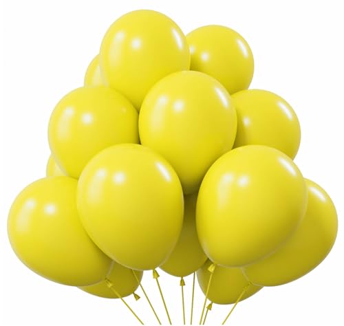 Image of KBZVNAF Yellow Balloons Latex Party Balloon - 50 Pack 12 inch Round Helium Balloons for Birthday Wedding Baby Shower Sunflower Honeybee Theme Party Decorations | Round Helium Yellow Balloons for Birthday Wedding Baby Shower Sunflower Honeybee Theme Party Decorations