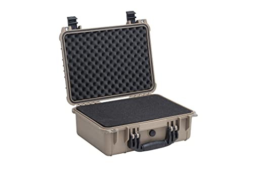 Image of MEIJIA All Weather IP67 Waterproof Hard Camera Case,Hard Protective Case,Hard Case with Customizable Foam,Fit Use of Drones,Camera,Equipments,Pistols(Desert Tan,15.98x12.99x6.85inches)