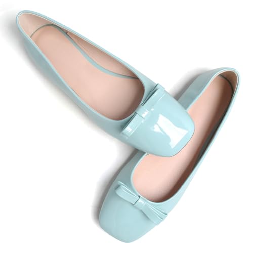 Image of Dear Time Women's Casual Foldable Ballet Flats Square Toe Ballerina Flats Shoes Comfortable