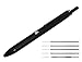 Multifunction Pen (Black) - FI-5051 5 In 1 Mechanical Pencil with Black, Blue, Red, and Green Ink