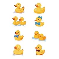 CAA Trading™ 100 x Cute Cartoon Rubber Ducks Stickers Labels Scrapbook Rewards Well Done Teacher (2.5cm) 25mm (100 Stickers)