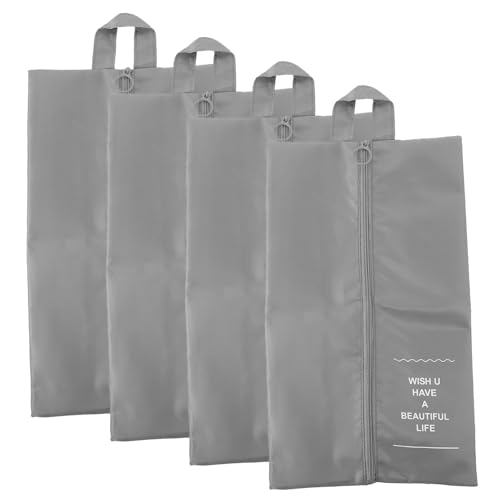 WATIIFUFU 4 Piezas Bolsa para Zapatos de Viaje Gris Organizador Portátil de Oxford Resistente y Duradero para Guardar y Proteger Calzado Maletas para Oficina y Viajes
