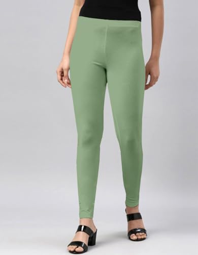 Image of JUNEBERRY Pure Cotton Skinny Fit Ankle Length Leggings Combo (Pack of 2)