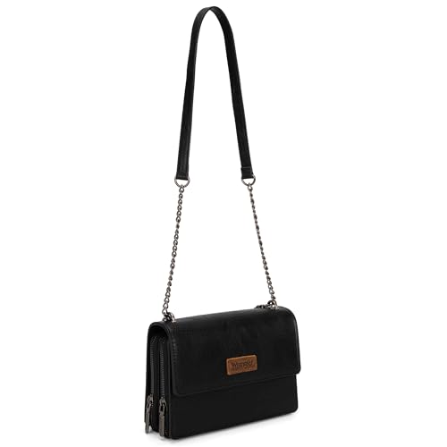 Wrangler CrossBody Purse for Women Western Small Clutch Wallet Trendy Shoulder Bag with Chain Strap Gift Black WG149-236BK - image 6