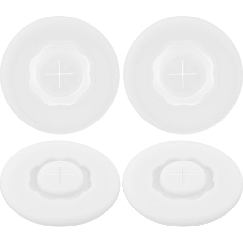 TOYANDONA 4 Pièces Couvercles de Tasse Silicone Alimentaire avec Trou pour Paille Couvercles Ronds Anti-poussière et Étanches pour Maison Bureau et Voyage