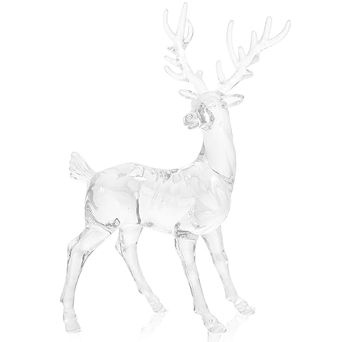 Ciieeo 2 Pz Chiaro Renne Alci Figurine Di Cristallo Figurine Di Cervi Decorazioni Di Natale Di Alci Di Per Decorazioni Tavolo Animali Collezione