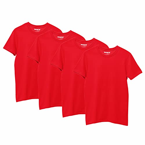 Image of Hangout Hub HH87 Tshirt for Boy's | Regular Fit | Super Combed Cotton Kids T-Shirt | Solid Plain Tees | Round Neck T Shirt | Half Sleeves |Pack of 2 | 3 | 4 | 5 |6
