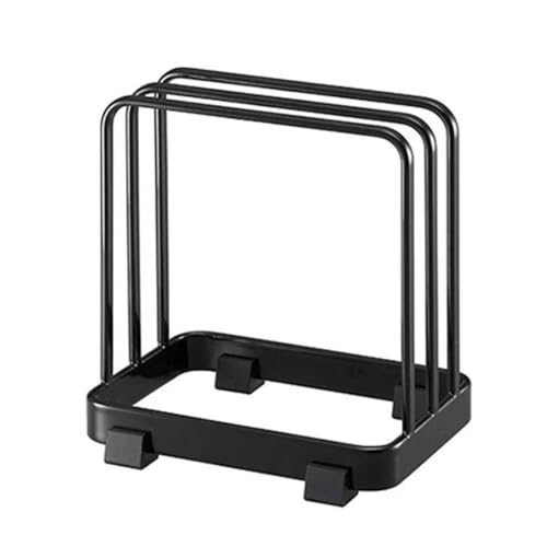 Soporte vertical minimalista para tablas de cortar negro