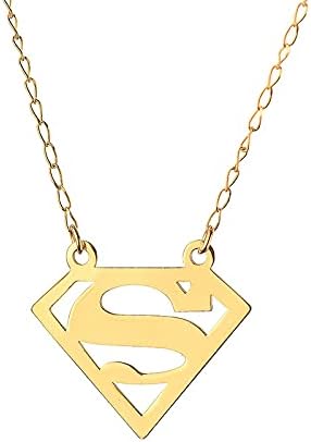 18K Gold Superwoman Pendant Necklace 