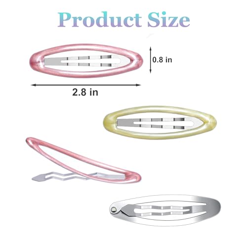 Yzurbu 4Pcs Big Hair Clips, Oval Snap Hair Barrettes French Hair Accessories For Thin & Thick Hair thumb #1