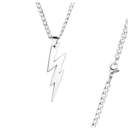 papapanda flash halsband rostfritt stål med silver kedja i rostfritt stål