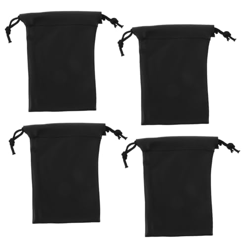 BESPORTBLE 4pcs Microphone Carrying Bag Portable PU Pouch with Drawstring Closure Dirtproof Splashproof Protection for Travel and Interviews Microphone Storage
