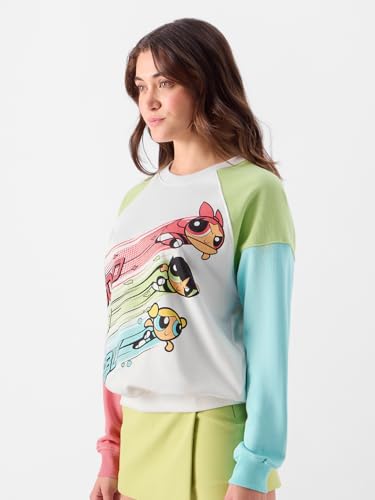 Image of The Souled Store Official Powerpuff Girls: Good, Bad & Bubbly Women Oversized Sweatshirts