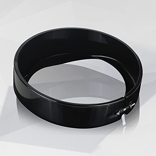 Image of NTHREEAUTO 7 inch Headlight Visor Trim Ring Gloss Black Motorcycle Headlamp Frenched Rings Decorate Accessories Compatible with Harley Road King Electra Glide Heritage Softail Touring (Gloss Black)