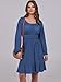 ANRABESS Womens Dress Long Lantern Sleeve Square Neck Elastic Waist Ruffle Flowy Swing A-Line Short Dresses 2025 Fall Fashion Dark Blue Medium