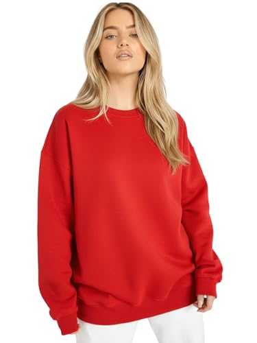 Image of LEOTUDE Women's Boyfriend Fit Loopknit Sweatshirt | Full Sleeve Drop Shoulder | Sweatshirt for Women