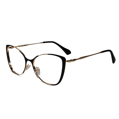Image of LensKandy Cat Eye Shape Glasses for Women | Blue Cut Cat Eye Full Rim | Zero Power | Anti-Glare & UV Protection | Large Size Eyeglasses for Screen Use | Lightweight & Blocks Harmful Rays