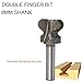 1piece 8mm Shank Router Bit for Woodworking Tools, Industrial Grade Alloy Double Finger Milling Cutter(8x19mm)