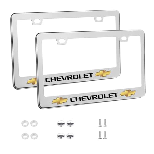 2 Holes License Plate Frame fit for Chevrolet Silvery License