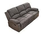 lifestyle4living 3 Sitzer Sofa in anthrzaitfarbenem Stoff mit praktischer Relaxfunktion, verstellbares Funktionssofa zum relaxen und genießen