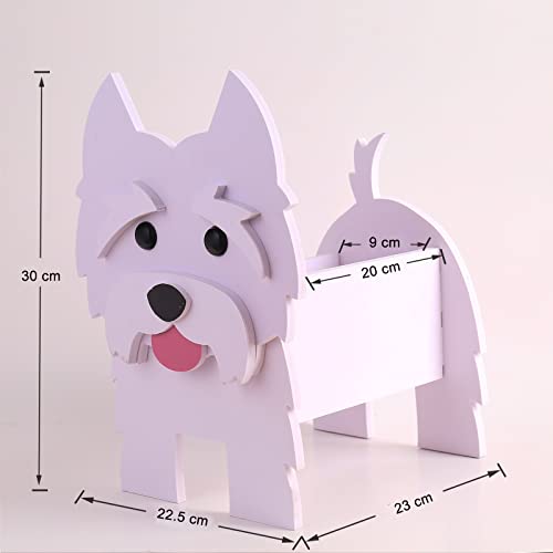 Gochoi Small Westie Gifts Dog Planter,PVC Animal Plant Pots Outdoor Indoor Garden Planters for Succulent,Cute Rectangular Plant Flower Pots Decor S Westie - Image 4