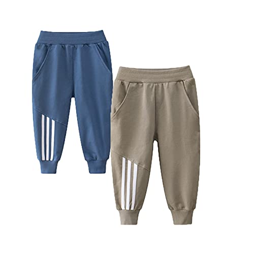 Image of HILEELANG Toddler Boy Sweatpants Kids Sport Jogger Cotton Casual Active Playwear Sweats Pants 2-Pack
